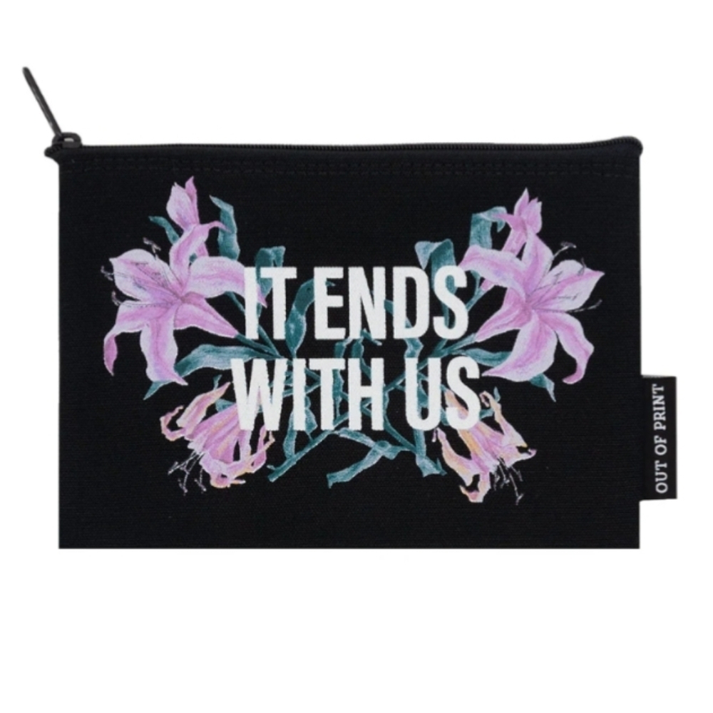 Out Of Print "It Ends With Us" Makeup Pouch Bag Cosmetics Hoover NWT